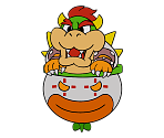 Bowser and Clown Car (Paper Mario 64) (Paper Mario-Style)