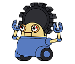 Gearmo (Blue) (Paper Mario-Style)