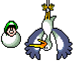 Baby Luigi and Stork