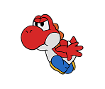 Yoshi (Red) (Paper Mario-Style, Modern)