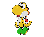 Yoshi (Yellow) (Paper Mario-Style, Modern)