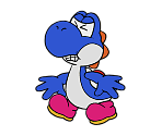 Yoshi (Blue) (Paper Mario-Style, Modern)
