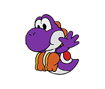 Yoshi (Purple) (Paper Mario-Style, Modern)