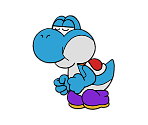 Yoshi (Sky Blue) (Paper Mario-Style, Modern)