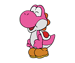 Yoshi (Pink) (Paper Mario-Style, Modern)