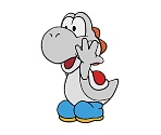 Yoshi (White) (Paper Mario-Style, Modern)