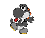 Yoshi (Black) (Paper Mario-Style, Modern)