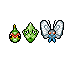 Caterpie, Metapod, & Butterfree