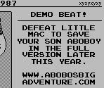 End of Demo Screen