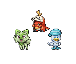 Sprigatito, Fuecoco & Quaxly (Pokémon FRLG-Style)