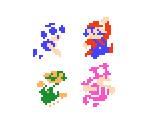 Mario, Luigi, Toad & Toadette (Super Mario Maker, Mario Bros. NES-Style)