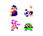 Mario, Luigi, Toad & Toadette (Super Mario Maker, Mario Bros. Arcade-Style)