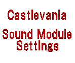 Sound Module Settings