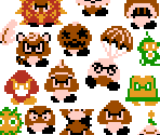 Goomba & Related Enemies (Super Mario Bros. NES-Style)