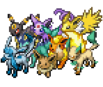 Eevee, Vaporeon, Jolteon, Flareon, Espeon, Umbreon, Glaceon & Leafeon