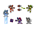 Megaman & Bass Weapons (MM9-Style, Bass)