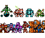 Mega Man & Bass Robot Masters (NES Style)