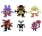 Five Nights at Freddy's animatronics sprites by Chaosian01