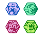 Technique Hexagons Icons