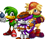 Fang, Bark, & Bean (Chaotix Title Screen-Style)