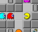 Pac-Man and Ghosts (Chip's Challenge Style)