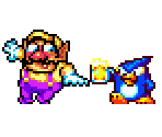 Drunk Wario And Penguin (Wario Land 4-Style)