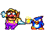 Drunk Wario and Penguin (Wario Land 4-Style)