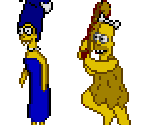 Cavemen Homer and Marge