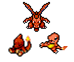 Charmander, Charmeleon & Charizard