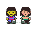 Frisk and Chara (Earthbound / MOTHER 2 Style)