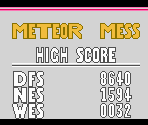 Meteor Mess High Score
