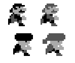 Mario, Luigi, Toad, and Toadette (Super Mario Land style)