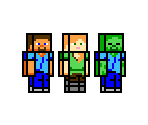 Steve / Alex / Zombie (Mega Man 8-bit Deathmatch-style)