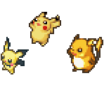 Pichu, Pikachu & Raichu