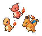 Charmander, Charmeleon & Charizard