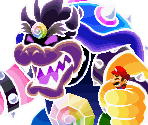Dreamy Bowser Holding Mario
