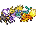 Vaporeon, Jolteon, Flareon, Umbreon & Espeon