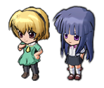 Satoko Houjou and Rika Furude