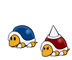 Buzzy Beetle & Spike Top (Paper Mario-Style)