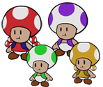 Toads & Toadettes (Paper Mario-Style)