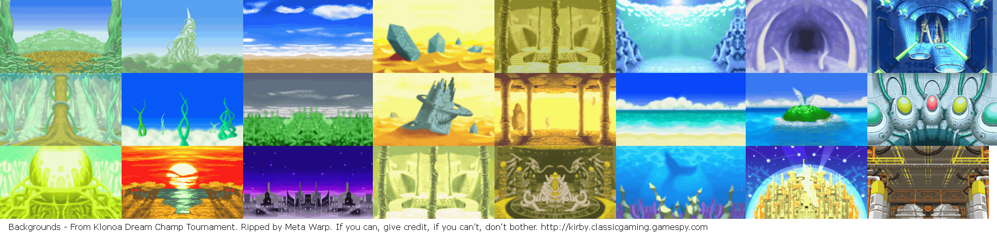 Klonoa 2: Dream Champ Tournament - Backgrounds