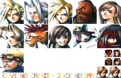 PlayStation - Final Fantasy 7 - Character Portraits - The Spriters Resource