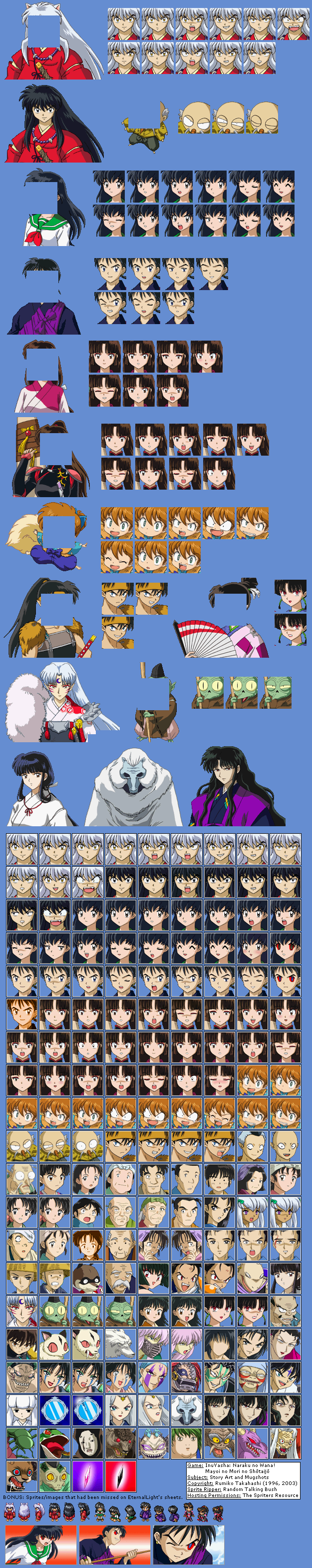 Inuyasha: Naraku no Wana! Mayoi no Mori no Shoutaijou (JPN) - Story Art and Mugshots