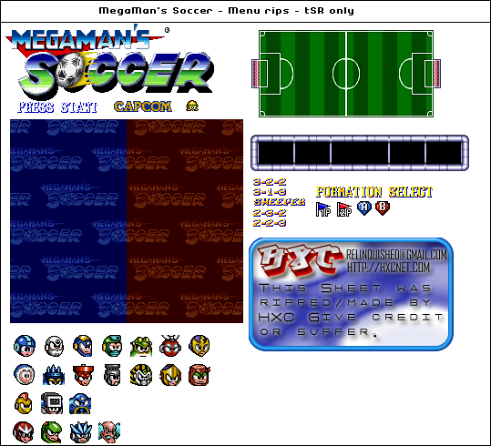 Mega Man Soccer - Menu Screen