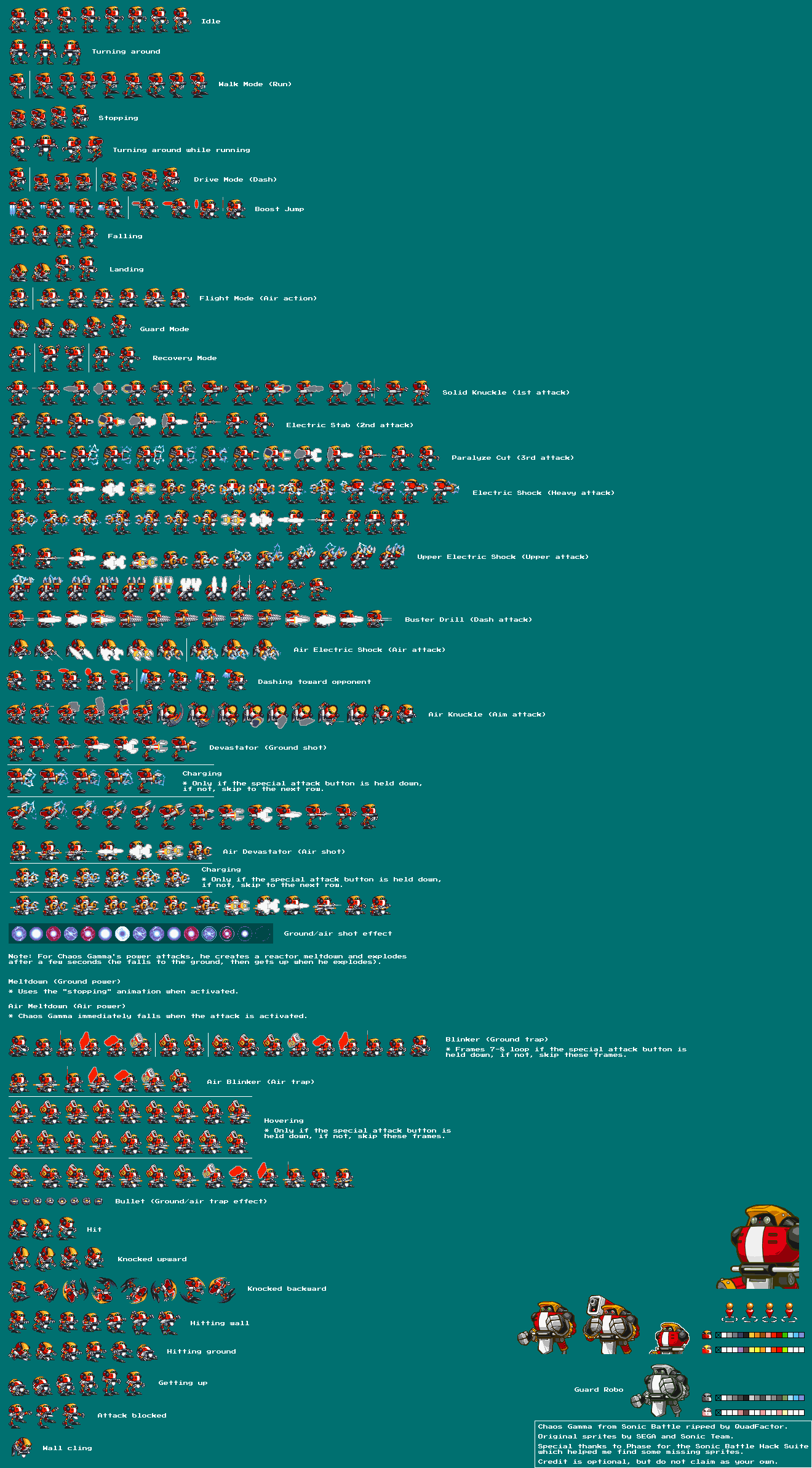 The Spriters Resource - Full Sheet View - Sonic Battle - Chaos Gamma