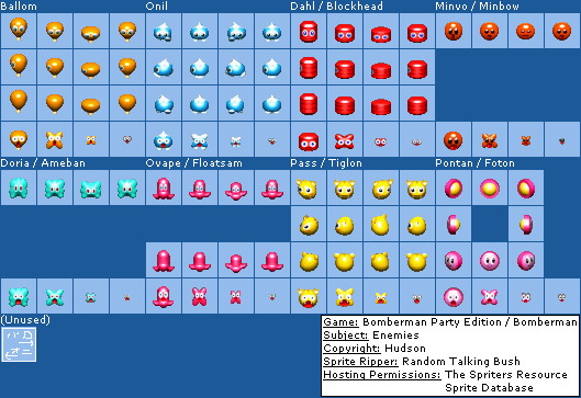 Bomberman Party Edition - Enemies