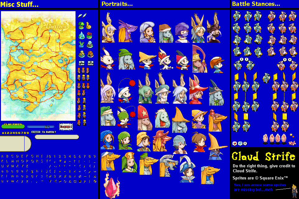 Final Fantasy Tactics Advance - Portraits and Miscellaneous