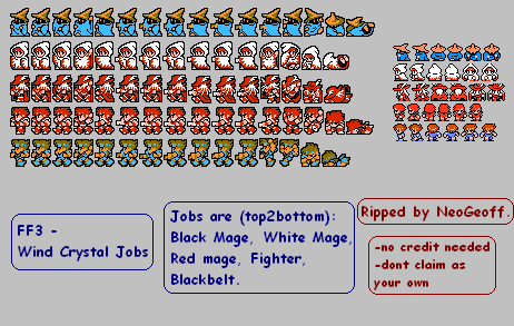 Final Fantasy 3 (JPN) - Wind Crystal Jobs