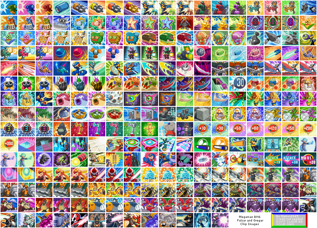 Mega Man Battle Network 6 - Chip Images
