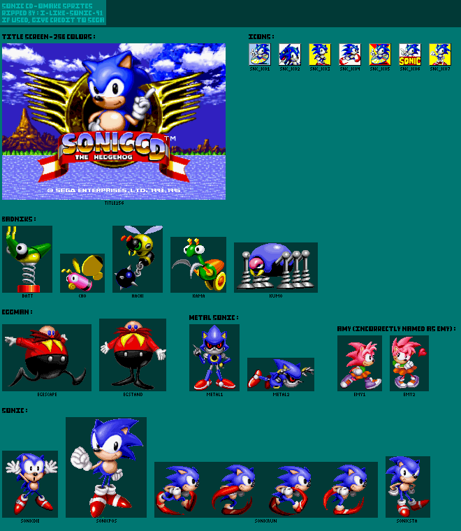 Sonic the Hedgehog CD (1995/1996) - Omake Sprites